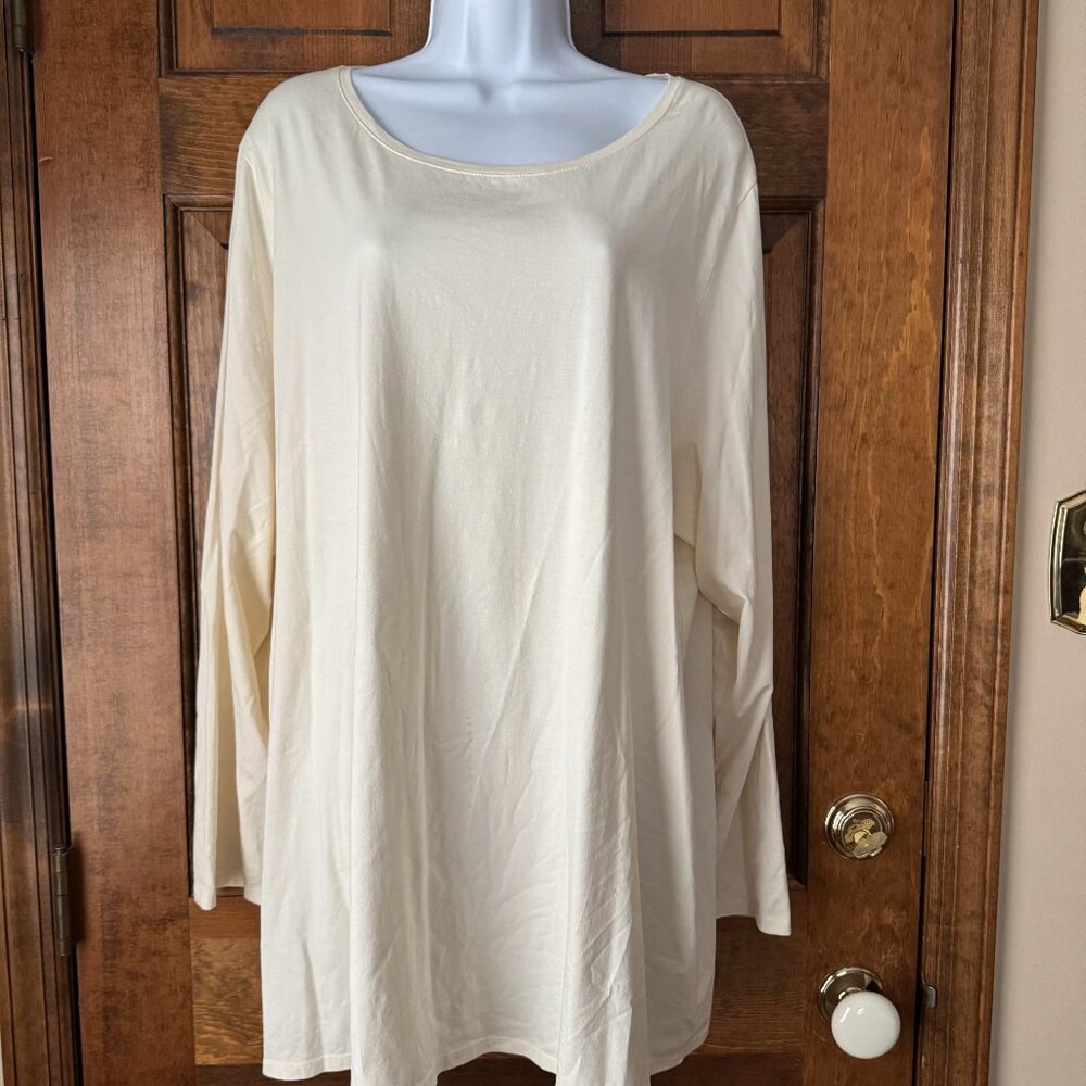 J. Jill Ivory pure jill Long Sleeve Stretch Cotton Tee Size 3X